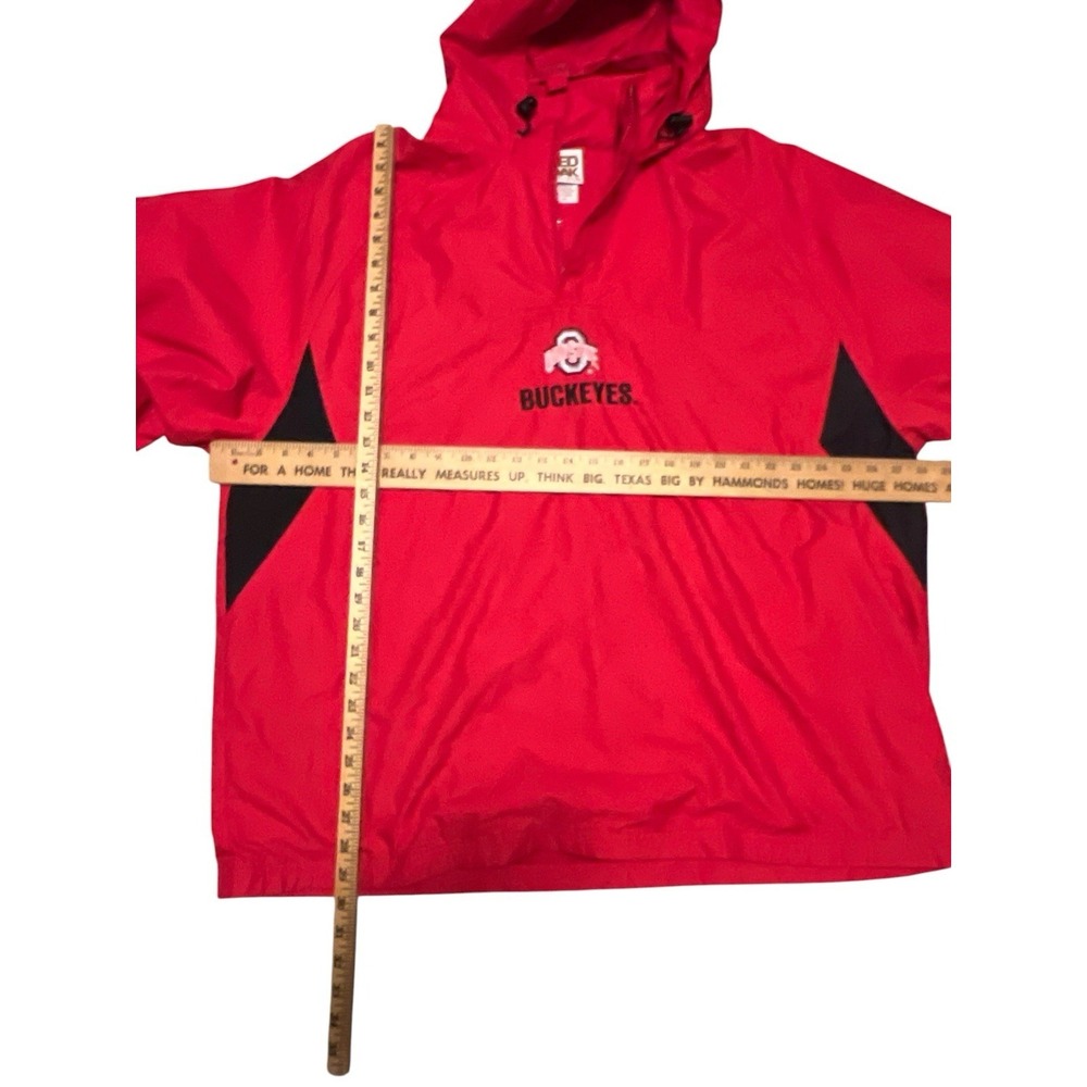 Ohio State Buckeyes Red Pullover Windbreaker Jacket XL Hooded‎ Red Oak - Picture 6 of 7